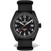 Cestrian Field Series CF121N5660 - Orologio automatico da uomo, quadrante nero, cassa in PVD nero, cinturino NATO, stile militare, 200 m, Nero , Cinturino