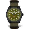 Cestrian Field Series CF321N5660 - Orologio automatico da uomo, quadrante verde, cassa in PVD nero, cinturino NATO, stile militare, 200 m, Verde