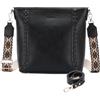 RAVUO Borsa Donna, Vintage Borse a Tracolla in PU Pelle Elegante Borsa a Spalla da Ragazze con 2 Cinturini Regolabili Borsa a Mano per Viaggio Lavoro,Nero