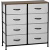 HOMCOM Cassettiera 8 Cassetti in Stile Industriale, Cassettiera per Camera da Letto con Cassetti in Tessuto Rimovibili, Legno e Acciaio, 80x30x81.5cm
