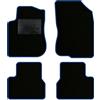 QUEMAR Tappetini Auto compatibili con Peugeot 208 I 2012-2019 / Kit Tappeti Moquette e Gomma su Misura (Set 2 Anteriori + 2 Posteriori) / Ricami e Colori Personalizzati (0 Ricami, Bordo Blu)