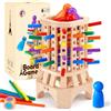 Mystooy Giochi Montessori 3 4 5 6 Anni Bambini, Gioco di Società 3 4 5 6 7 8 9+ Regalo, Gioco da Tavolo Torre di Legno con Bastoncini Colorato e Dadi, Giochi Educativi di Famiglia Bambina Bambino