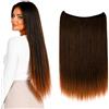 CAISHA 50cm 1 Trama Extension Con Elastico Extension Per Capelli Parrucchino Liscio Resistente Al Calore Miscela Marrone E121
