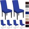 BalladHome Coprisedie con schienale 6 pezzi Elasticizzato Copertura della sedia bi-elastico per una misura universale, Coppia spandex Coprisedia molto facile da pulire e di lunga durata (6 Pezzi, Blu Reale)