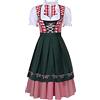 Generic Vestiti Tirolesi Donna - Gonna Tradizionale Bavarese Vestito da Donna Sexy Gonna Tradizionale Moda Vestito Dirndl Camicetta, Grembiule Dirndl Festa Octoberfest E Vestiti Abito Costume Carnevale Sexy
