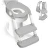 Mobiclinic® kids, Riduttore wc bambini, Modello lala, Vasino con scaletta, Marca europea, Antiscivolo, Regolabile, Pieghevole, Per da 1-8 anni, Grigio e bianco