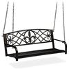 Relaxdays Panchina a Dondolo, Panca da Giardino da Appendere, Design Vintage, Metallo HxLxP: 197x133x58 cm, Nero-Bronzo