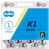 KMC Cadena K1 ANCHA 110 ESLABONES 1V.CROMADO Negro