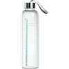 Xavax - Borraccia in vetro "To go", con laccio trasporto e fascia gommata, 500 ml, trasparente/azzurro pastello
