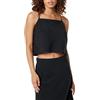 The Drop Helia Relaxed Cropped Tank Top Canotta, Nero Sporco, L