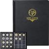 Uncle Paul Album per Monete da 120 Tasche - Libro per Collezionare Monete con 10 Pagine, griglia 45x43 mm per sterline, Pence centesimi, Dollari, Nichel (Nero) CS48120BK