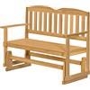 Outsunny Panca da Giardino a Dondolo 2 Posti, Panchina da Esterno con Braccioli in Legno di Abete, 132x51x95.5cm, Colore Legno