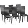 Bealife Set di 6 Sedie da Pranzo, Set di Sedie da Sala da Pranzo per Cucina, Sala da Pranzo, Sedia da Pranzo con Schienale Alto in Ecopelle, Moderno (Set di 6, Nero)