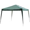 Outsunny Gazebo Pieghevole con Corde e Picchetti da Giardino Tessuto Oxford 3 x 3 M Verde