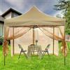 OKYUK Zanzariera per gazebo da esterni, universale, copertura per zanzariera, 4 pezzi, con chiusura lampo, per gazebo da 12" x 12" (solo zanzariera) (nuovo kaki, 3,6 m x 3,6 m)