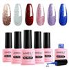 AIMEILI Smalto Semipermente in Gel UV LED Kit Semipermanente Unghie Smalti Semipermanenti Smalti Colorati Gel per Manicure Soak Off Gel Polish Set 6 x 8 ml - Set 29