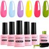 AIMEILI Smalto Semipermente in Gel UV LED Kit Semipermanente Unghie Smalti Semipermanenti Smalti Colorati Gel per Manicure Soak Off Gel Polish Set 6 x 8 ml - Set 24