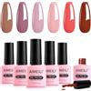 AIMEILI Smalto Semipermente in Gel UV LED Kit Semipermanente Unghie Smalti Semipermanenti Smalti Colorati Gel per Manicure Soak Off Gel Polish Set 6 x 8 ml - Set 30