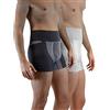 FarmaMed Ecodrytech Pacco da 2 Boxer Uomo, Traspirante, Seamless, Antibatterico, Antiodore, 100% Made in Italy, Colore Blu+Silver, Taglia S/M