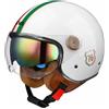 VVPEC Casco Moto 3/4 Casco Moto Aperto Casco Moto Mezzo Casco Omologato DOT/ECE con Doppia Visiera Casco Jet Vespa Stile Vintage Retrò Per Bambini Giovani Uomini Donne(Color:35,Size:XL(61~62CM))