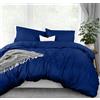 Utopia Bedding Set copripiumino queen size, 1 copripiumino con 2 federe, 3 pezzi, copripiumino con chiusura a cerniera, in microfibra spazzolata ultra morbida, 228 x 228 cm (queen size, blu reale)