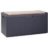 Avilia Cassapanca Portaoggetti con Seduta e Cuscino Sfoderabile da Esterno - Baule con Ruote, Resistente alle Intemperie, in Polipropilene, 340L, 123x54x59cm, Antracite
