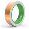 LLPT Nastro in lamina di Rame | 2,5 cm x 10 m x 0,08 mm | Doppia Conduzione | per schermatura EMI, circuiti su vetro colorato, riparazioni elettriche e messa a terra, adesivo potente (CF250)