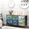 VEDECASA - Cassettiera sottile, alta, con 6 cassetti , motivo Van Gogh, per cameretta dei bambini, soggiorno, corridoio, camera da letto, ufficio, struttura in metallo e pannello in legno