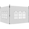 Outsunny Pareti per Gazebo 3x3 o 3x4 con Finestrelle Incluse, Teli Laterali per Gazebo in Plastica e Tessuto Oxford, 295x195 cm, Bianco