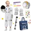 TOLOYE Costume Astronauta Bambino, Vestito con Casco, Borsa e Guanti, Regalo per Bambino, Tuta per Carnevale, Compleanno, Cosplay, Halloween (L)