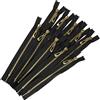 AERZETIX - C61439 - Set di 10 cerniere non separabili 16cm in metallo con tiretto decorativo - cerniera lampo - nero - cursore jeans gilet pelletteria cucito vestiti pantaloni merceria