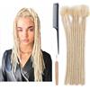 Huarisi 0.6cm Thickness 12 Inch 10Strands 613 Blonde Real Human Hair Dreadlock Extensions for Women Full Head Handmade Permanent Loc Extensions Men Can Be Curled and Twisted