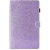 HereMore Custodia per Samsung Galaxy Tab A 10.1 (2019) SM-T510/T515, Glitter Brillantini Cover Protettiva Case Coperture con Chiusura Magnetica e Tasca per Samsung Tab A 10.1 Pollici 2019, Viola