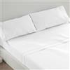 BURRITO BLANCO Set Lenzuola 685 Liscio 100% Cotone per Letto Singolo 90x190 cm Fino a 90x200 cm, Bianco