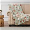 Greenland Home Antique Rose - Classic Traditional Floral - Coperta trapuntata in 100% cotone, 127 x 152,4 cm, blu