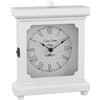 Tasse Verre, orologio bianco, da mensola o scrivania, 22,9 x 17,8 cm, in legno, meccanico, silenzioso, da ufficio, camera da letto, caminetto, soggiorno. Funzionamento a batteria AA non digitale