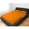 GEMITEX Completo letto Matrimoniale, Colore ARANCIO, con Trattamento NO-STIRO, effetto Raso, in 100% Microfibra di poliestere. Composto da 2 lenzuola e 2 federe TINTA UNITA. Made in Italy