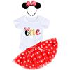 YYDSXK Vestito 1 Anno Bambina, Vestito per il Primo Compleanno per Baby Girl, Pagliaccetto, Tutu Gonna, Neonate Compleanno Outfit per Fotografico (Rosso, 100)