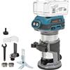 KATSU Tools KATSU FIT-BAT 21V Brushless Cordless Rrifilatore Legno Laminatore Router Falegname Strumento con 3 Mandrino Pinze 1/4, 6mm e 8mm, Senza Batteria 102750