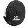 SDLDEER Nastro adesivo in gomma espansa autoadesivo, 25 mm (larghezza) x 20 mm (profondità) x 5 m(lunghezza), per finestre, guarnizioni delle porte, sigilli anti-collisione, isolamento acustico