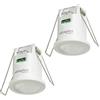 Oktaplex motion Oktaplex Ron Set di 2 Rilevatore di movimento da incasso a soffitto piatto 360° / 8m sensore PIRRilevatore di movimento da interno 3 fili 230V LED adatto
