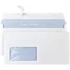 Netuno 100 buste da lettera bianco con finestra a sinistra DL 110 x 220 mm buste commerciali lunghe americane taglio dritto con strip adesivo con stampa interna carta premium buste business bianche