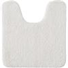 MIULEE Tappeto Bagno per WC a U 45x45cm Bianco - Tappetino Bagno Assorbente, Antiscivolo, Morbido Peluche | Tappeti per Bagno con Ritaglio per Toilette