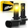 AILEO Lampadine 881 LED 3000K color ambra giallo, lampadine LED per fari antinebbia 881 per auto, 12000LM per fari antinebbia, dotate di 8 chip CSP,plug and play, confezione da 2 pezzi.