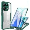 GOKEN Cover per Xiaomi Redmi Note 13 4G, Trasparente 360 Gradi Custodia con Pellicola Protettiva Integrata Rugged Case, TPU Silicone Bumper + PC Retro Rigido, Verde