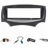 tomzz Audio 2415-051 Set di cornici radio compatibili con Ford KA RU8 My.2009-2017 nero con adattatore radio ISO Fakra Adattatore antenna DIN ISO