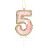 mciskin Buon 5° Compleanno Farfalla Numero Candele, 5 Candeline Oro Rosa Topper Torta Cupcake per Torta, Decorazioni Torta 5° Compleanno per Ragazze, Farfalla Topper Torta Compleanno per Festa a Te