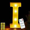 HONPHIER® Lettere lampada a forma di lettera con telecomando, lampada a LED, illuminazione lettera, luce notturna, decorazione per compleanno, festa, matrimonio (I)