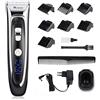 SURKER Tagliacapelli ricaricabile per taglio e regolazione dei capelli Kit Taglia Capelli Cordless barba rasoio con display LED per uomini adulti e bambini