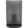 EGLO Colomera Lampada da comodino, lampada per camera da letto e soggiorno in metallo nero e vetro fumé, attacco E27, diametro 12 cm